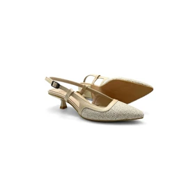 کفش مجلسی زنانه پاشنه‌دار 3 سانت مدل sandal - 0061_Creamy