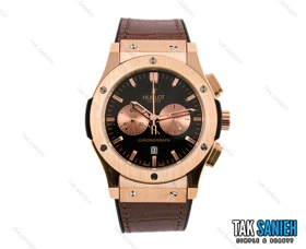 ساعت مردانه هابلوت سه موتوره رزگلد قهوه ای Hublot-2220-G