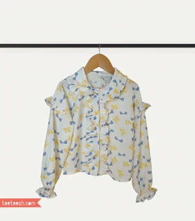 شومیز سفید طرح پاپیون