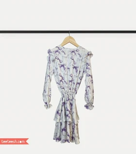 پیراهن سفید طرح پاپیون