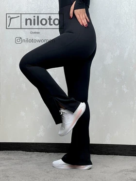 لگ کبریتی کمر گنی بغل چاک‌دار مشکی(01400)