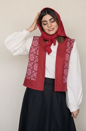 جلیقه زنانه باتیک چرخکاری مدل مهرناز