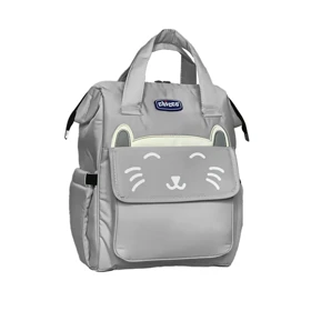 کوله پشتی لوازم کودک چیکو مدل گربه (طوسی روشن)