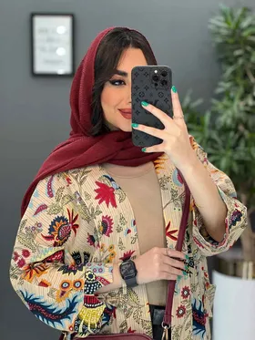 مانتو طرح دار کوک دوزی بغل پاگن