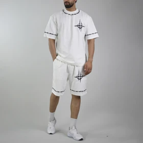 ست تیشرت و شلوارک اسپرت مدل DRY-4B0303 سفید