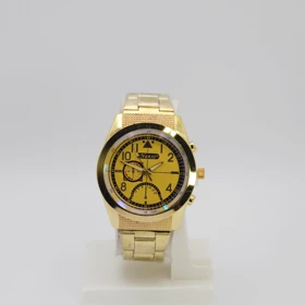 ساعت مچی مردانه نانسی Nanxi با موتور کوارتز و سبک 3موتوره (بند طلایی با صفحه طلایی)