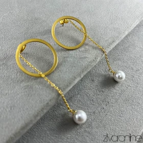 گوشواره زنانه حلقه‌ای مروارید دار 20360