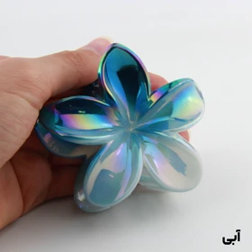 کلیپس دخترانه مدل پلومریا دو رنگ سفید (آبی)