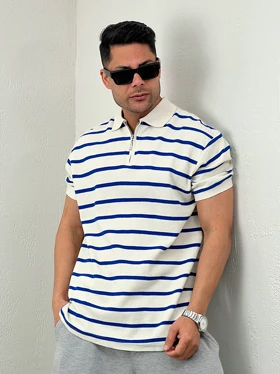 تیشرت مردانه نیم زیپ رینگری