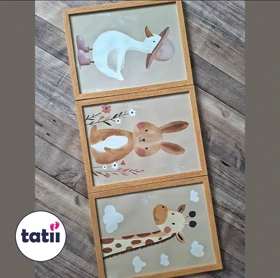 تابلو و قاب کودک تاتی _ حیوانات آب رنگی