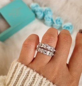 انگشتر حلقه پشت حلقه جواهری 1