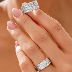 حلقه ست نقره 2229 – انگشتر ازدواج/نامزدی