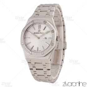 ساعت اودمار پیگه (AP) زنانه صفحه سفید دور نگین 105670