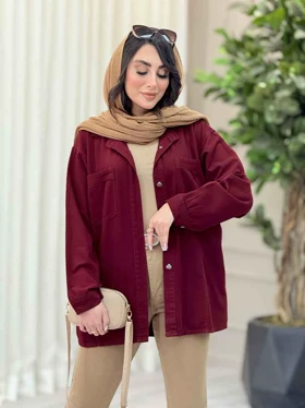 مانتو دو جیب برش‌دار نرگس