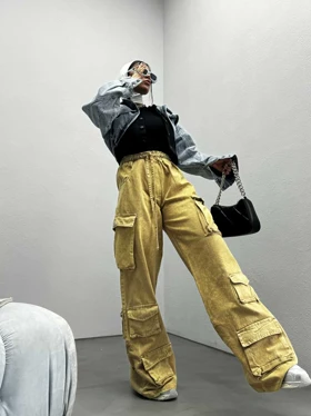 شلوار جین کارگو 10 جیب