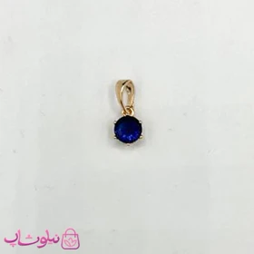آویز گردنبند زنانه ژوپینگ طرح تک نگین سرمه ای مینیمال 9 میل کد 991