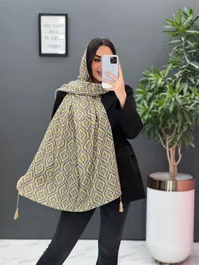 شال طرح دار حریر نخ