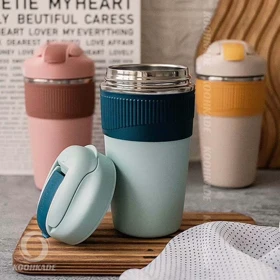 تراول ماگ 480ML دور سیلیکونی AHHUAT