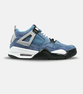 کفش کتانی ساق‌دار مردانه آبی سفید Nike air jordan 4