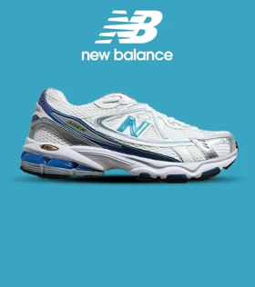 کفش کتانی مردانه و زنانه سفید طوسی آبی NEW BALANCE 1064 مدل 6312