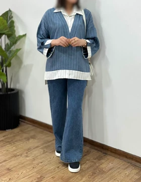 تونیک مانتویی یقه دار دیپلمات نیاز