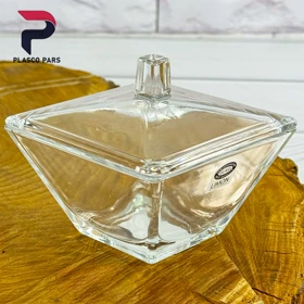 قندان شیشه ای مربع لیمون