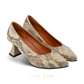کفش پاشنه‌دار زنانه چرم یلسان مدل روژین کد 618-RTL