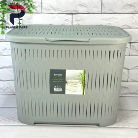 سبد رخت دربدار کوتاه بامبو لیمون