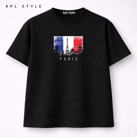 تیشرت Paris قواره باکسی | %100 پنبه گرم بالا کد 1266