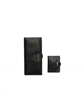 ست هدیه چرم طبیعی کیف پول و جاکارتی