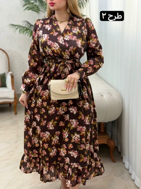 پیراهن حریر پایین چین 3760