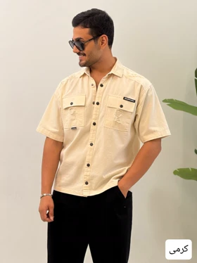 پیراهن مردانه کتان باکسی_کد 4489