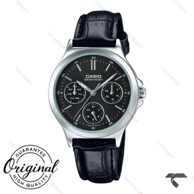 ساعت کاسیو LTP-V300L-1A زنانه اورجینال بند چرم مشکی Casio-10341-L