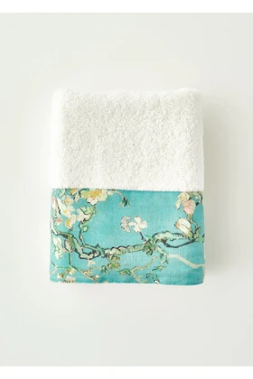 حوله صورت Bella Maison مدل Van Gogh Almond Blossom پنبه‌ای - فیروزه‌ای