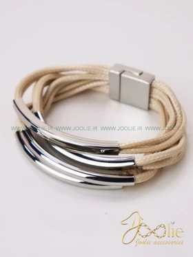 دستبند زنانه استیل مدل مانا کد B2156 (کرم)