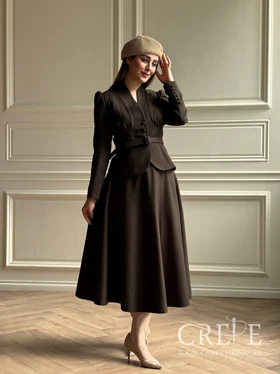 کت دامن کشمیر یقه ایستاده نیکی