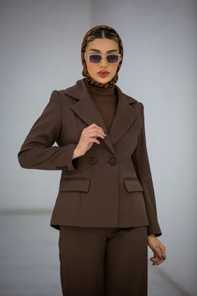 کت زنانه بلدینگ یقه E دو دکمه