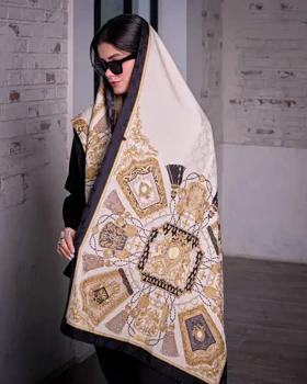 شال ابریشم ژاکارد هرمس طناب 20190