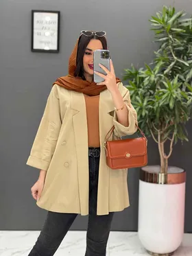 مانتو کتی یقه برش‌دار