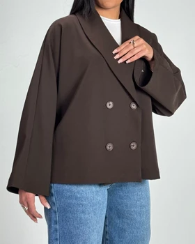 کت کیمونو کد 100178 (قهوه ای تیره)
