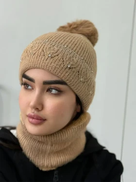 شال و کلاه رینگی نگینی