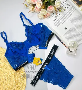 ست سوتین شورت فنردار طرح LA SENZA