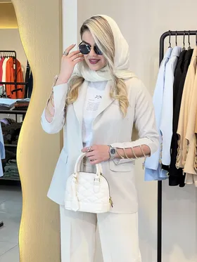 کت آستین زنجیری کرم