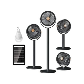 پنکه ایستاده و رومیزی شارژی با پنل خورشیدی مدل FAN S39