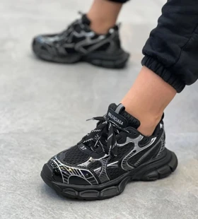 کتانی دخترانه بالانسیگا 3XLمشکی نقره ای