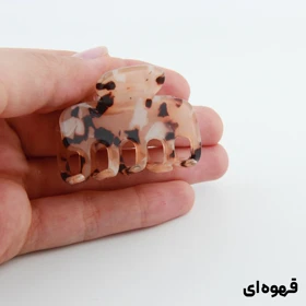کلیپس دخترانه مدل بند انگشتی طرح خرچنگی خال‌خالی (قهوه‌ای)