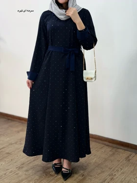 پیراهن مانتویی بلند نگین 1