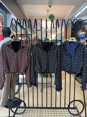 شومیز کراپ وارداتی طرح دار