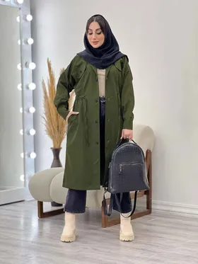 بارانی بلند چهارجیب کمرگت