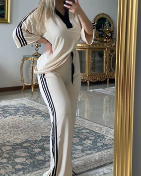 ست بلوز شلوار یقه دار